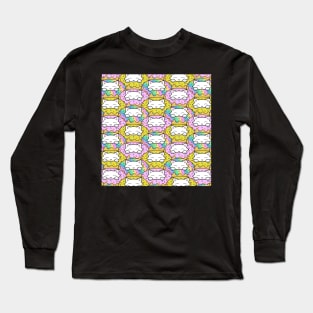 Cats eating colorful donuts Long Sleeve T-Shirt